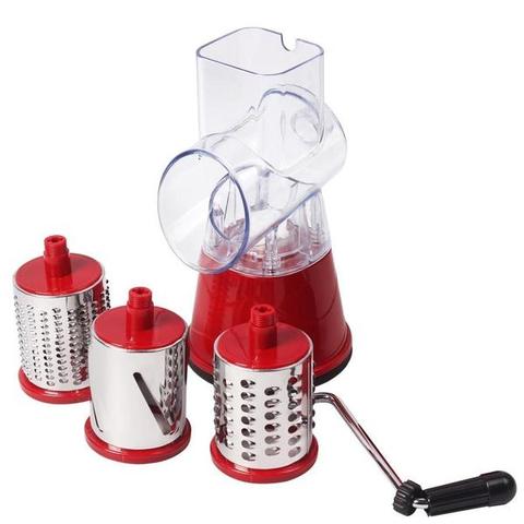 Plastic Stainless Steel 4 in 1 Multi-Functional Drum Rotary Vegetable  Cutter, Shredder, Grater & Slicer | Slicer Dicer with High Speed Rotary  Cylinder